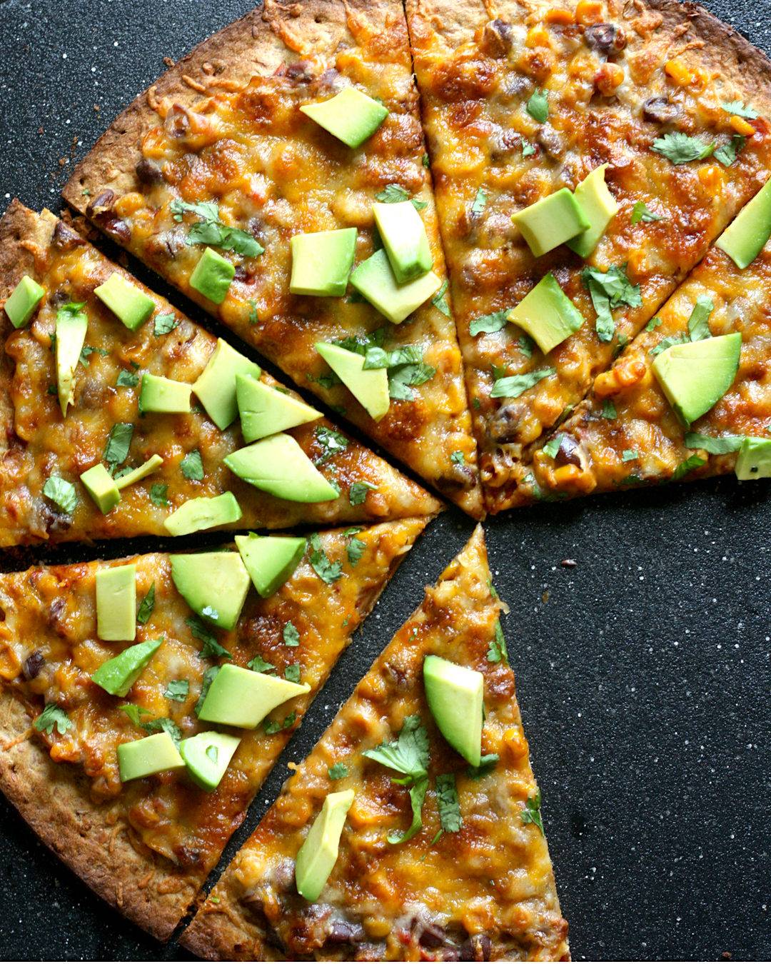 Flatbread Pizza Topped with Avocado